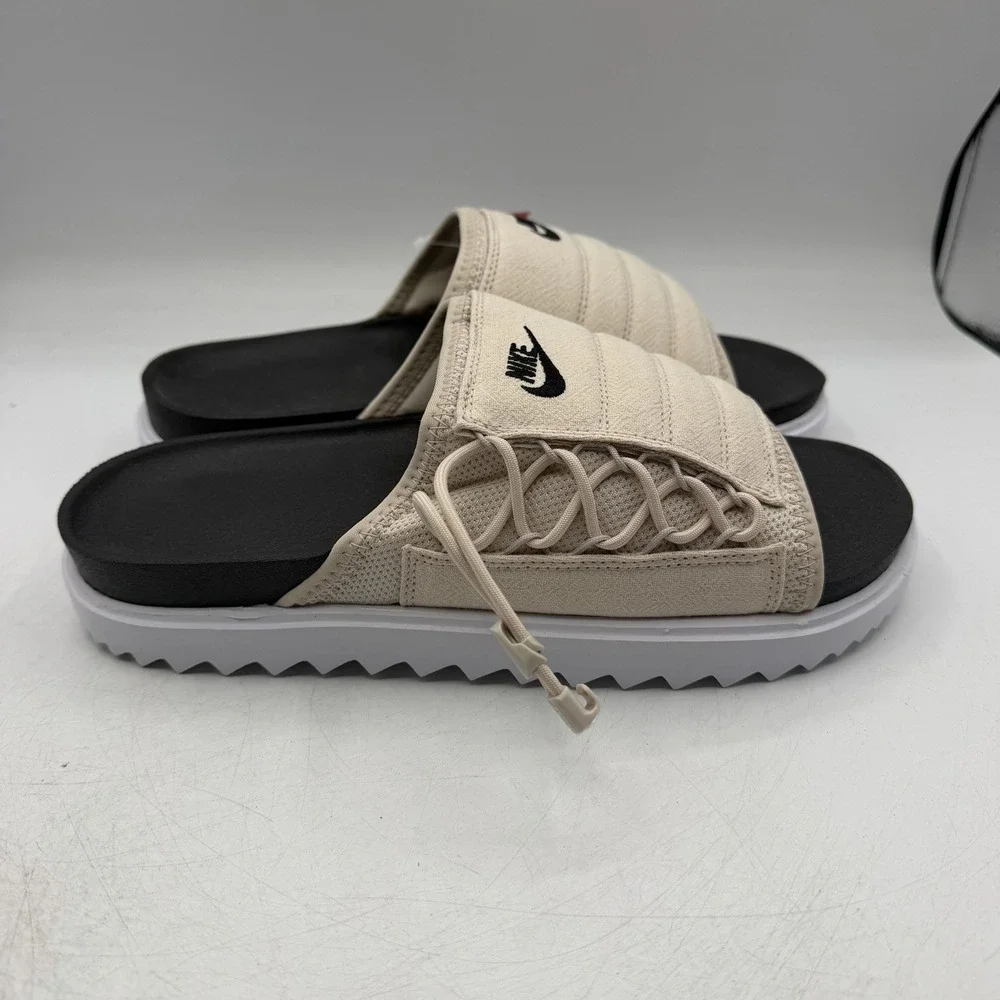 Nike Asuna Slide NA Sandals Mens Sz 9 Desert Sand/Black/White Slip On CW9703-009